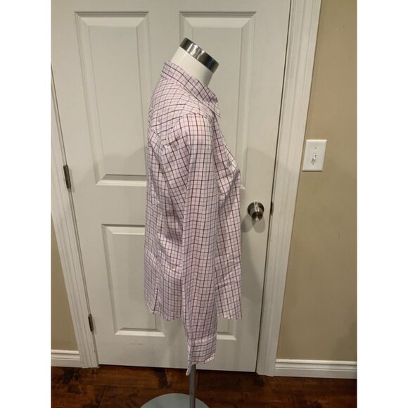 J. Crew 365 Light Pink & Blue Check Striped Button-Up Shirt, Size 12, NWT! - Picture 2 of 5